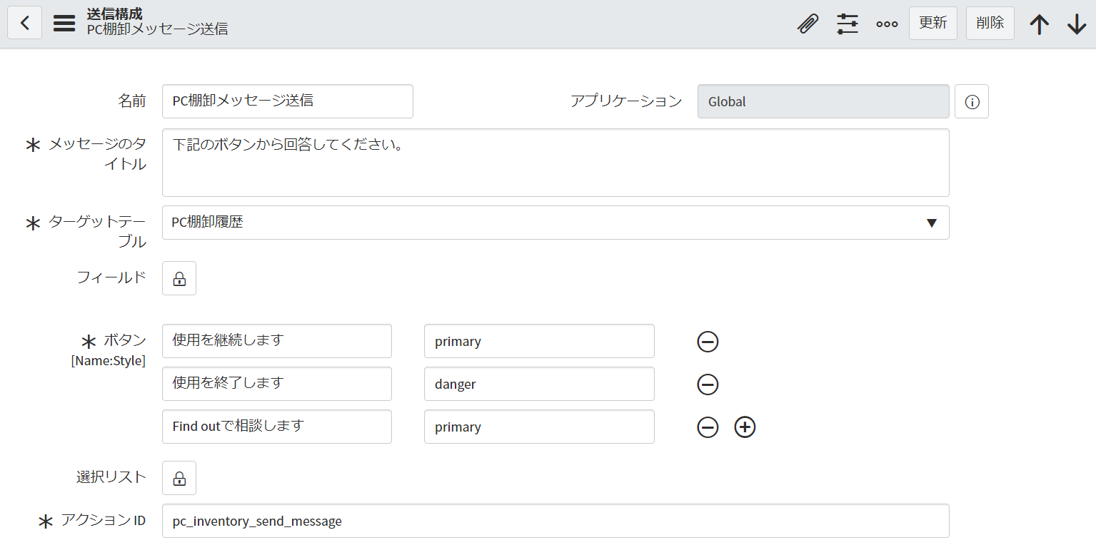 Slack送信メッセージ構成