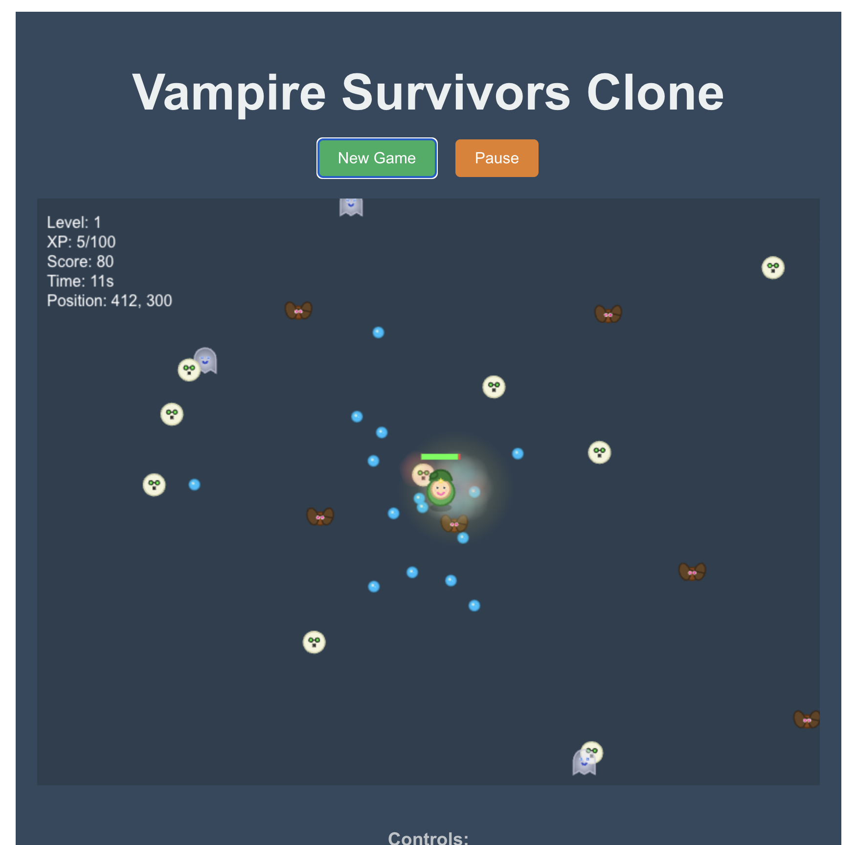 改善後のVampire Survivor 風ゲーム