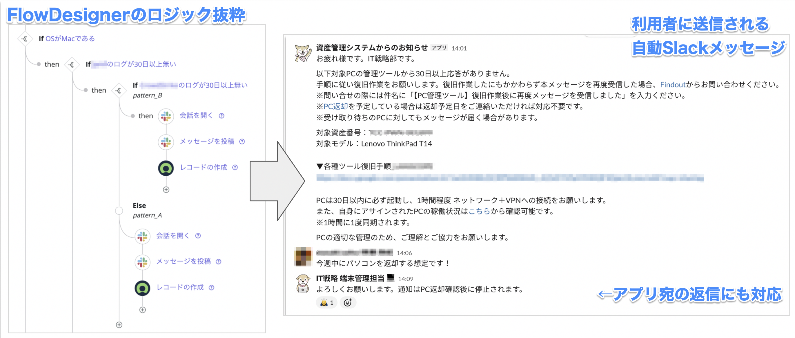 FlowDesignerと自動Slack通知